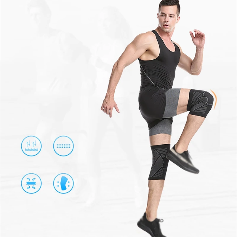 1 Pcs Practical Silicon Knee Pad Spring Knee Protector Gym Fitness Knee Brace Support Volleyball Basketball Knee Brace Support