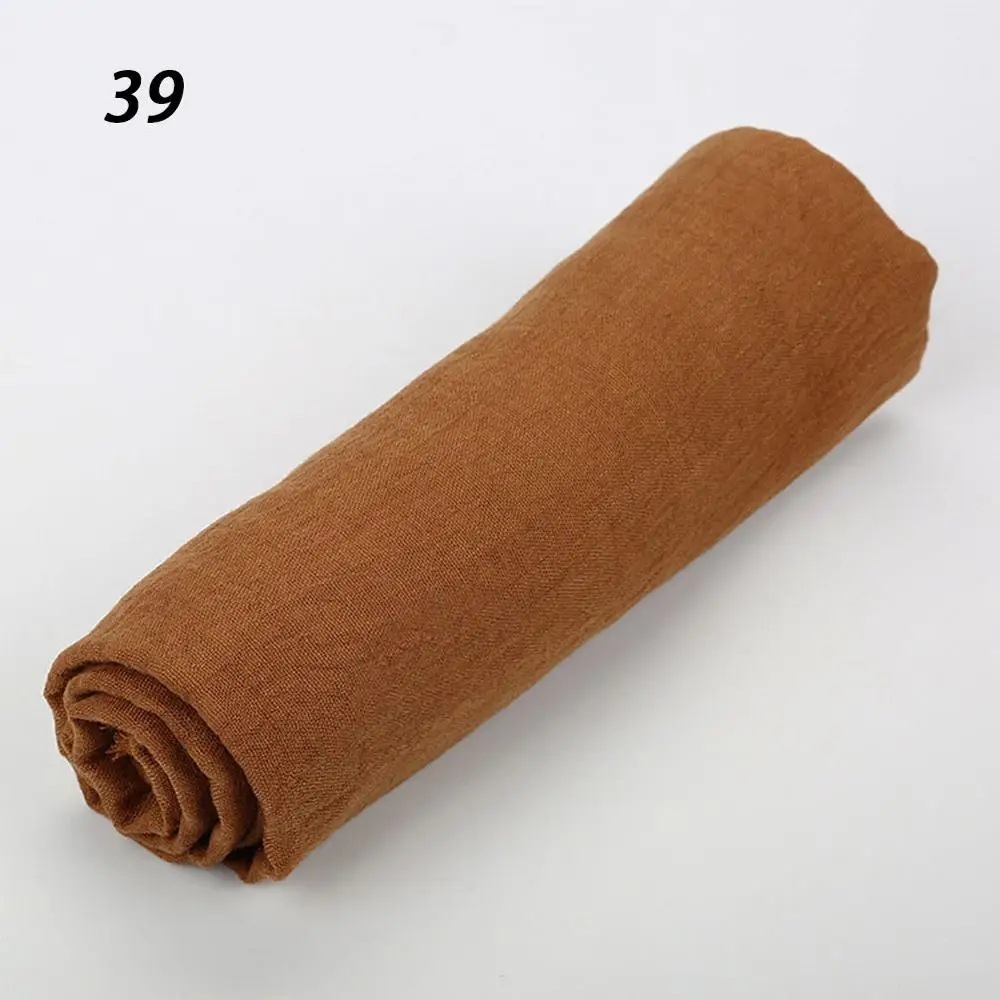 39 Muddy Yellow Sparsil женские летние мягкие TR хлопковые шарфы Ретро кисточки сплошной цвет 180x90 шали женские тонкие палантины хиджаб пляжный праздничный шарф - Цвет: 39 Muddy Yellow