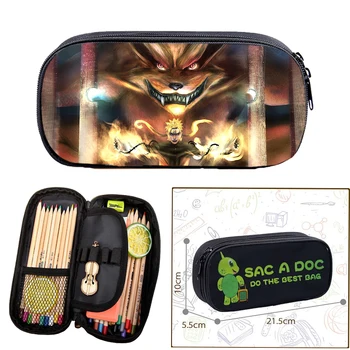 

Anime Naruto Pencil Case Cosmetic Bag Zipper Pouch Boys Girls Makeup Bag Toiletry Tote School Supplies Storage Womens Fashion