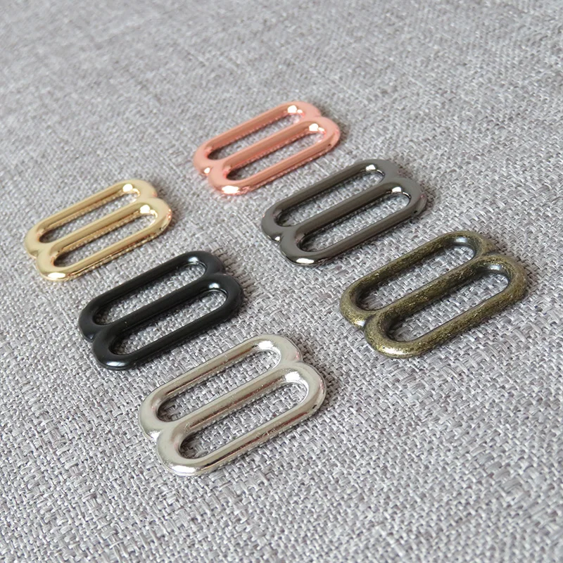 

100 pcs 20mm metal hardware adjustable buckle slider DIY bag dog collar straps belt buckle knapsack garment sewing accessories