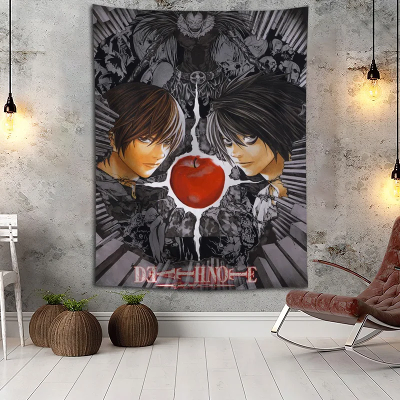 Get This Tapiz colgante de pared Death Note, decoración de fiesta casera, tapices de tela para fondo de foto, tapiz de pared de tela Jlwje9AqXYl