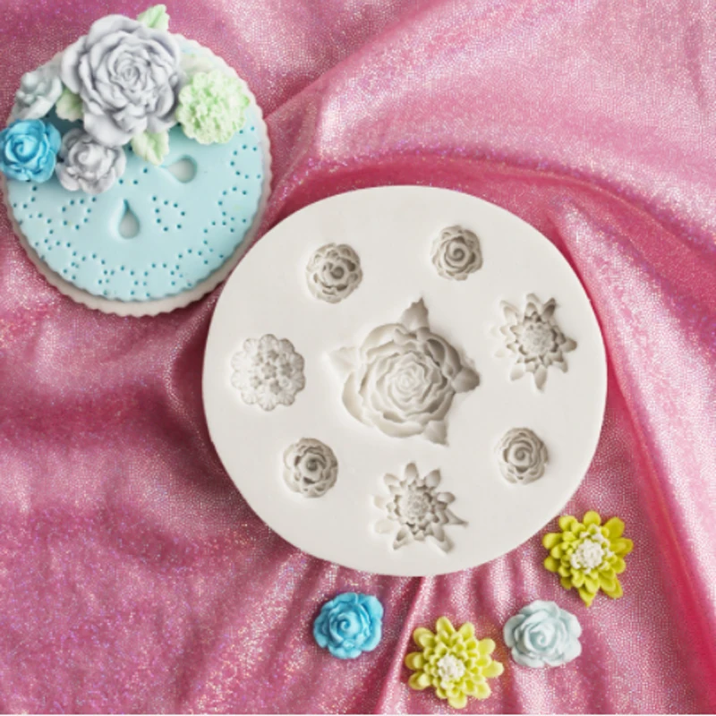 Rose Flower Daisy Silicone Mold Fondant Cakes Decor Tool Silicone Mold Sugarcraft Chocolate