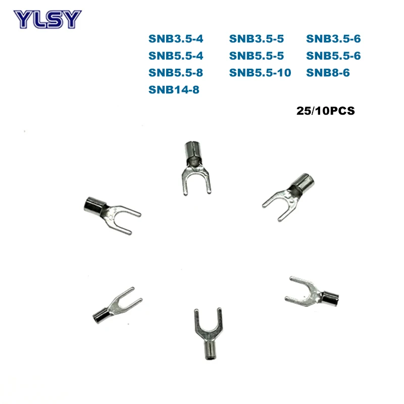 5.5 pcs 스페이드 베어 압착 단자 전기 코드 엔드 와이어 커넥터, SNB3.5/8/14/2.5 케이블 페룰 14-6AWG-16mm2