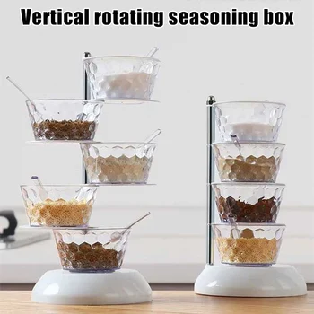 

Vertical Seasoning Box Rotary Seasoning Box Vertical Multi-layer Seasoning Pots Home Seasoning Pot Kitchen B88