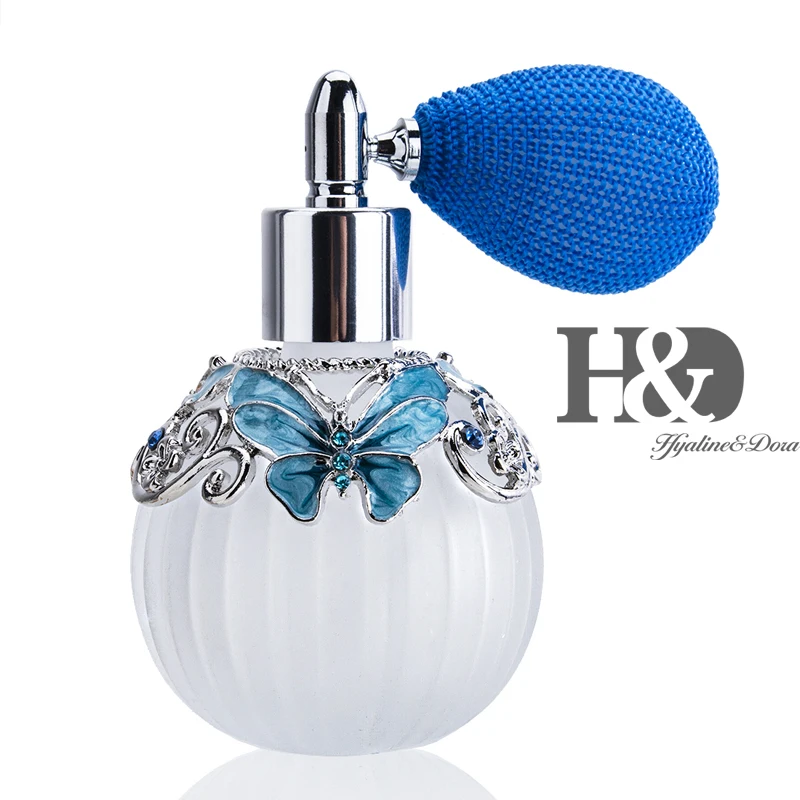 H&D 50ml Antique Refillable Perfume Bottle With Butterfly Decorative