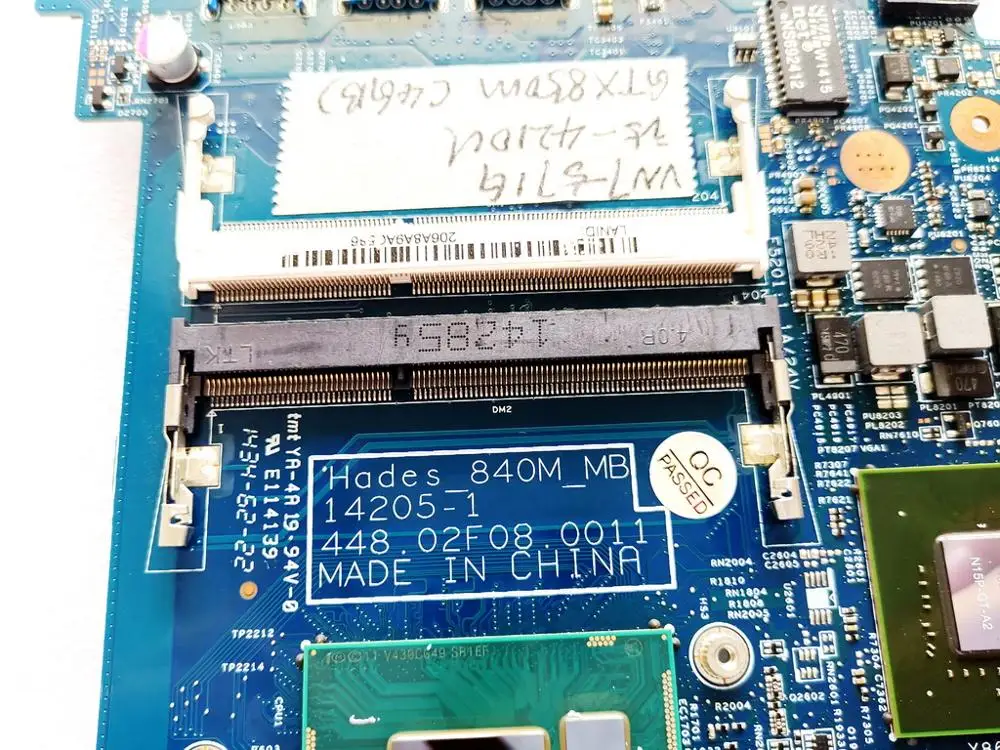 Original for ACER VN7-571G laptop motherboard VN7-571G I5-4210U GTX850M 4GB 14205-1 448.02F08.0011