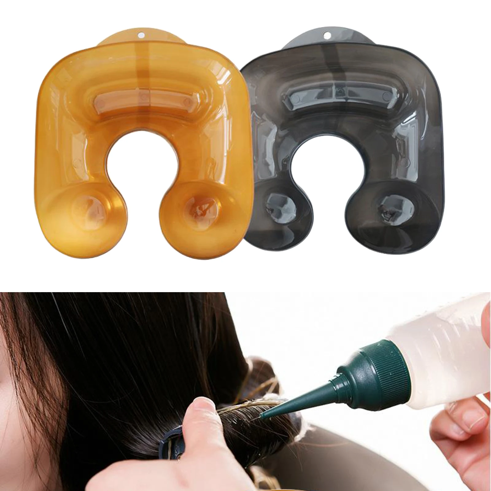 Hair Coloring Cape Protection PVC Neck Tray Salon Hair Perm Dyeing Container Neck Rest