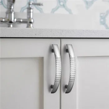 KKFING 1PC Modern Simple Aluminum Alloy Chrome Kitchen Cabinet Door Knobs and Handles Drawer Pulls Furniture Handle Hardware