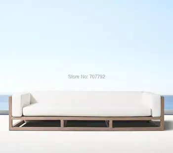 

Wooden garden outdoor patio raw wood 99" teak sofa furniture