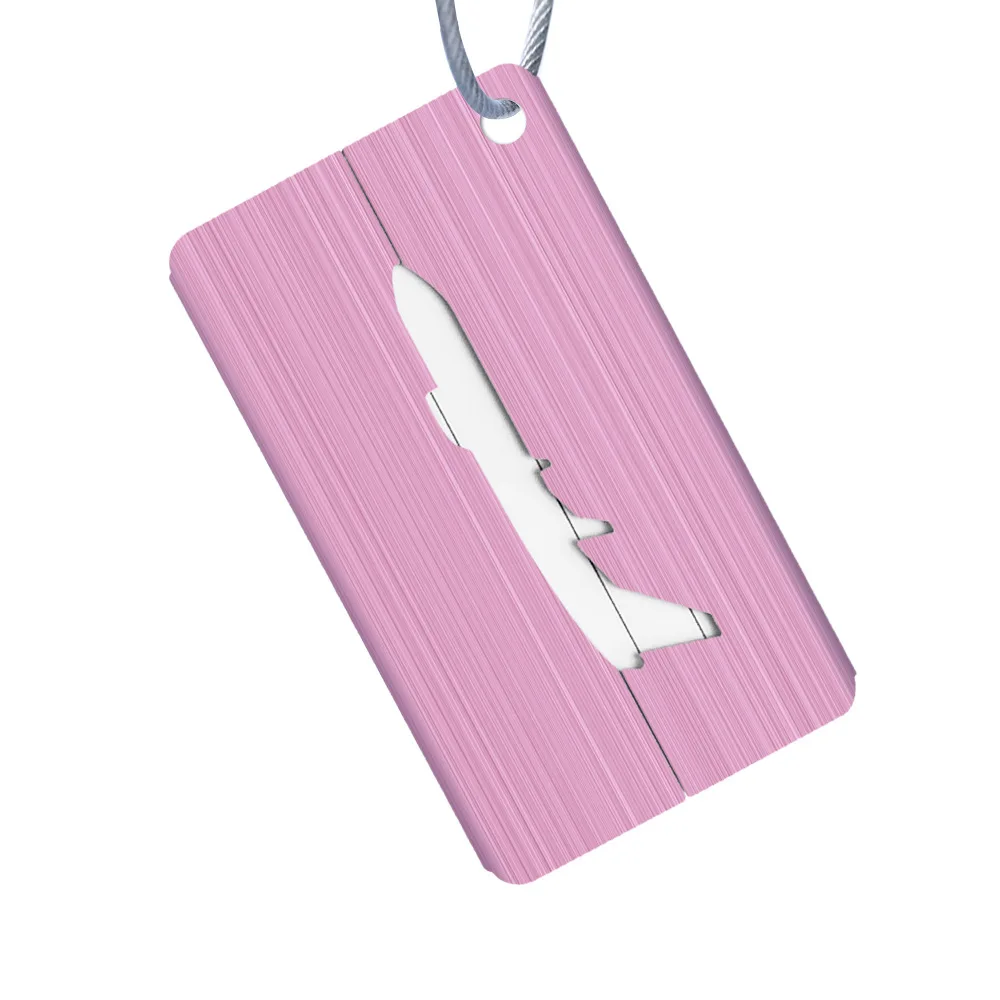 Матовая багажная бирка из алюминиевого сплава с чехлом для багажа, багажная проверенная посадка, лифты, аксессуары для путешествий, багажная бирка для Ярлыки на сумки - Цвет: Pink