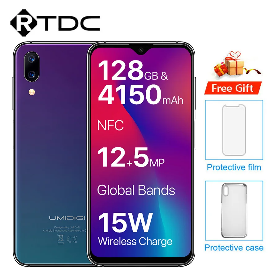 UMIDIGI One Max Android 8 1 мобильный телефон 6 3 дюйма 4 Гб + 128 ГБ разблокировка лица