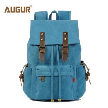 

AUGUR Men's Computer Bag Canvas Backpack Shoulder Bag Middle School Students Leisure Bag Vintage Laptop Rucksack