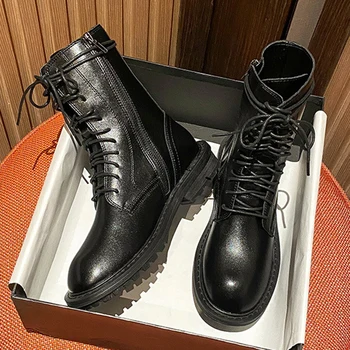 

Martin boots women autumn new wild British style breathable short boots women large size 34-43 motorcycle boots for ladies