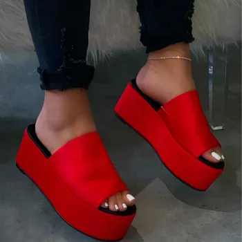 

Outdoor Wild Fashion Ladies Spring Summer/women Waterproof Platform Thick Bottom Rhinestone Slippers Candy-colored Beach Slides