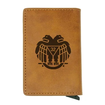 

Classic Two Headed eagle Credit Card Holder Blocking Rfid Wallet PU Leather Unisex Casual Security Information Aluminum Purse