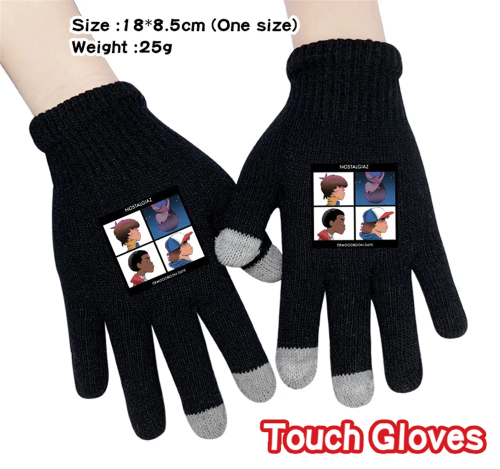 Аниме странные вещи мультфильм стрейч теплые вязаные вещи для зимы перчатки вязание сенсорные перчатки студенческие перчатки ручной работы - Цвет: K