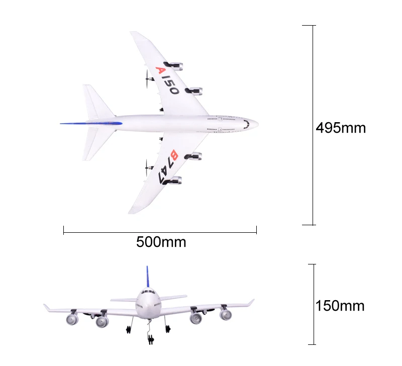 WLtoys RC самолет A150 Airbus B747 модель 3CH 2,4G Done RTF пульт дистанционного управления планер беспилотный самолет с фиксированным крылом