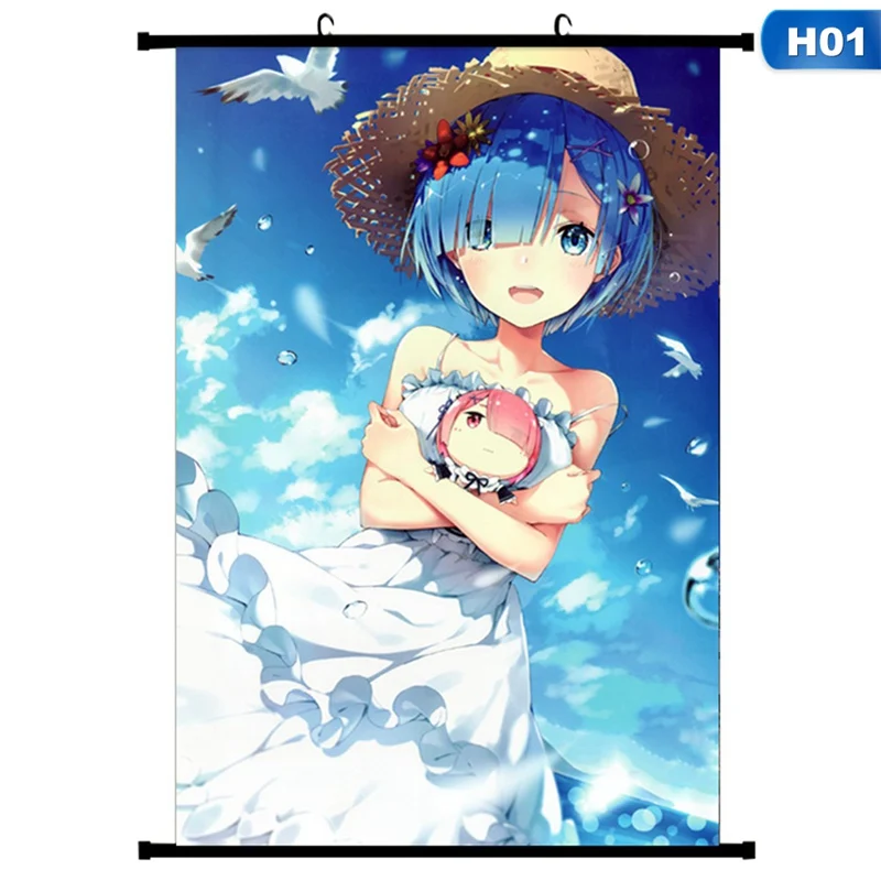 Картина из японского аниме Re: Zero start Life In other World настенный плакат на холсте 20*30