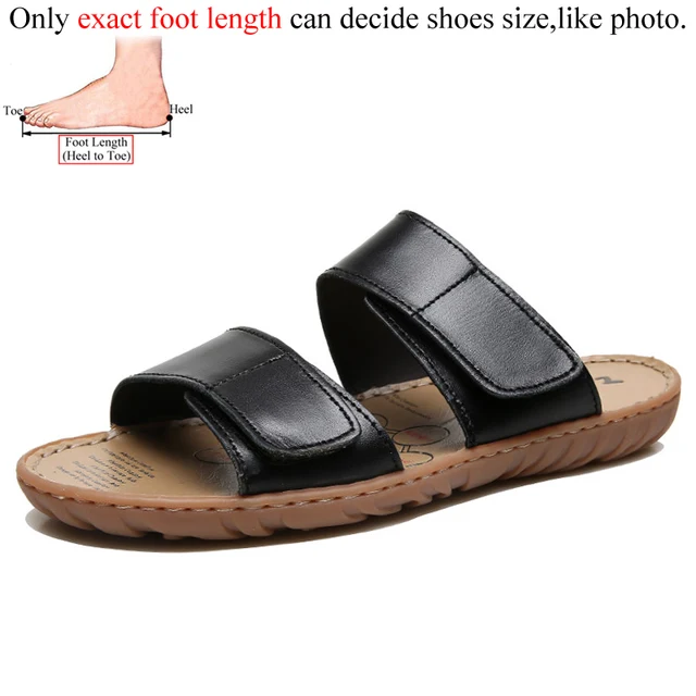 Stoel Penetratie gemak Genuine Leather Slipper | Leather Shoes Sandals | Leather Sandals Men | Men's  Slippers - Men's Slippers - Aliexpress
