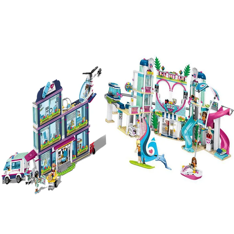 

Legoinglys In Stock NEW 932pcs Heartlake City Park Love Hospital Girl Friends Building Block 37086 Friends 41318 Brick Toy