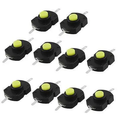 

10 Pcs 2 Pin Latching Action Flashlight Push Button Switch DC 30V 1A