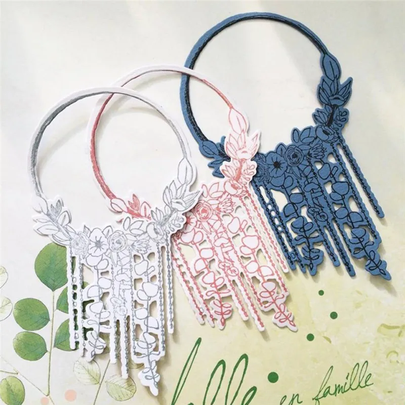 

YaMinSanNiO Wreath Metal Cutting Dies Flower Branch Letter Scrapbooking New 2019 for Making Cards Embossing DIY Crafts Stencils
