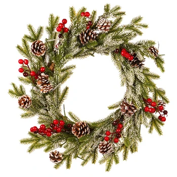 

40cm Pine Cones Christmas Wreath Garlands Props Door Hanging Gift Window Pendant For Hanging On The Door Or On The Wall