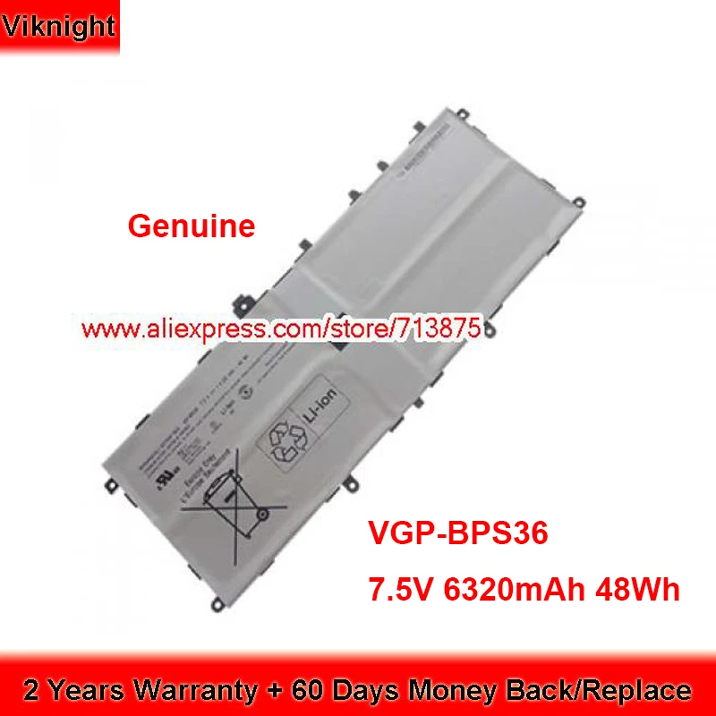 Аккумулятор VGP-BPS36 для Sony Vaio Duo 13 кабриолет Touch 3 SVD13211CG SVD13211CGB SVD132A14W 7 5 в 48 Втч |