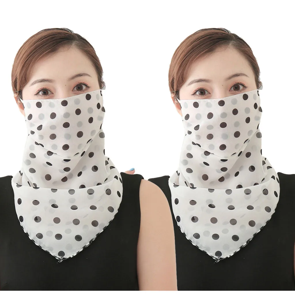 Sun Protection Mask Scarf Silk Neck Scarf （2Pcs） Worth Buy Store