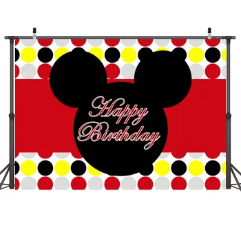 

210x150cm Mickey Mouse Party Backdrops Minnie Background Wall Cloth Birthday Party Wall Decorations