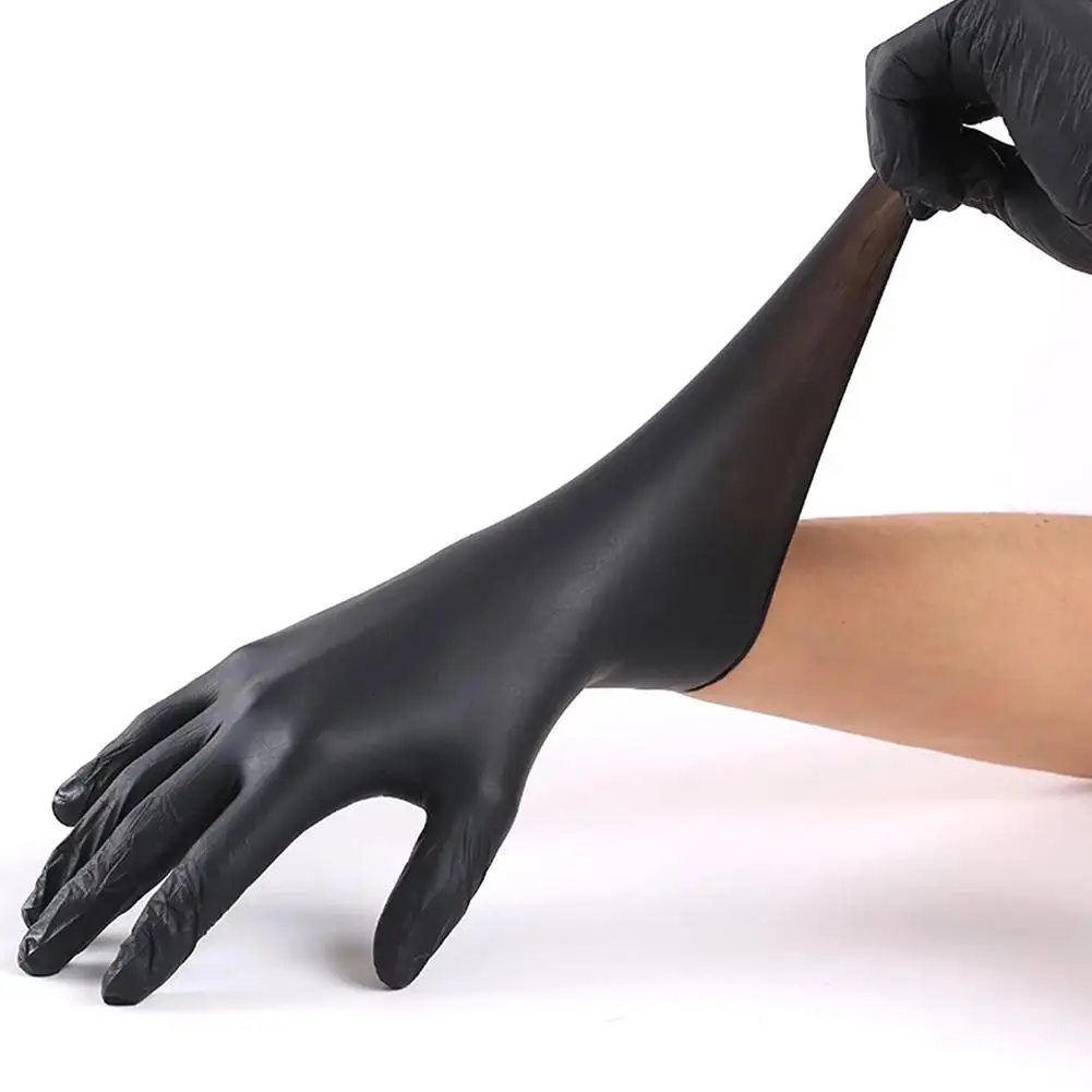 1 пара чистящих перчаток удобные резиновые одноразовые механические нитриловые перчатки черные защитные рабочие перчатки