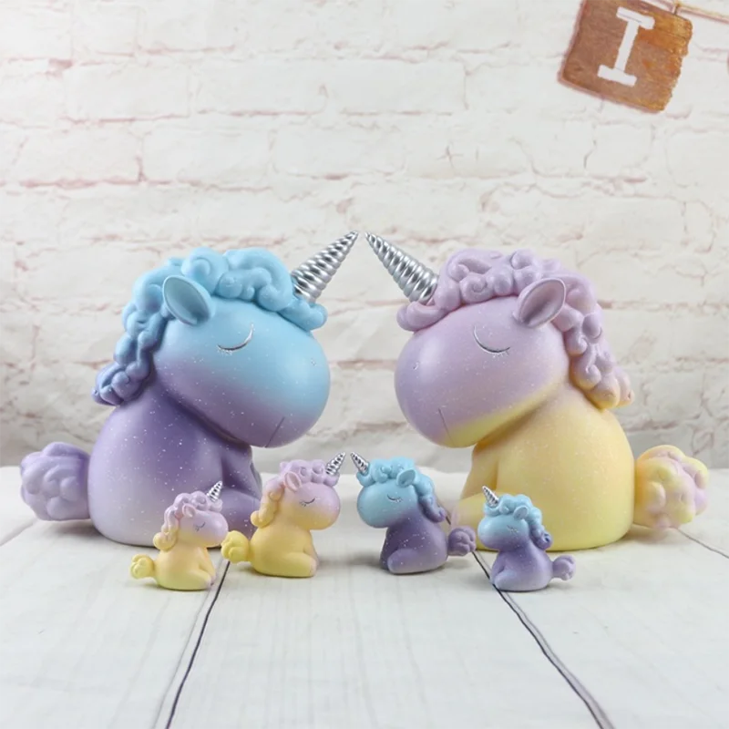 

1PC Fantasy Unicorn Piggy Bank Christmas craft Ornaments Kids Girl Gifts For Xmas Wedding Birthdy Party Decoration Home Decor