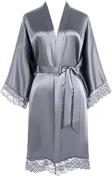 Half Sleeve Ice Silk Sleepwear Gown