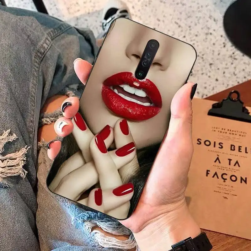 TOPLBPCS с красными сексуальными губами girl Luxury Korea Monroe чехол для телефона Cover RedMi 8 9 4X 5