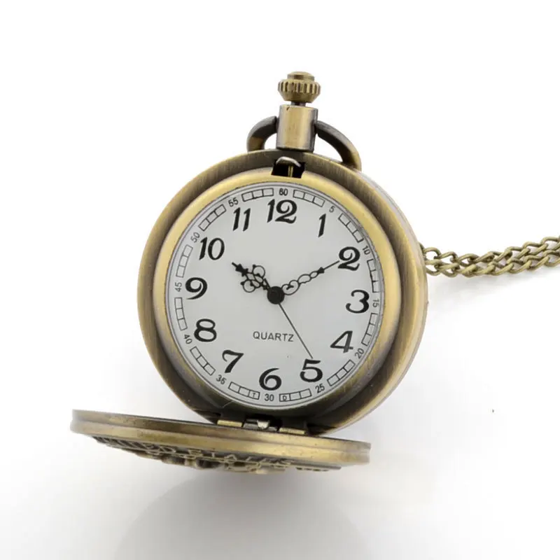 IBEINA Бронзовый стимпанк стиль Fob часы Винтаж антикварные карманные часы ожерелье кварцевые карманные часы для мужчин кулон женские часы