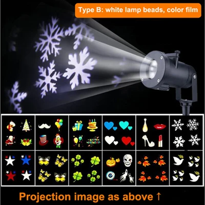 12 узор Водонепроницаемый перемещение лазерный проектор свет звезда снежинка Санта Клаус садовый светильник Праздничная Свадебная рождественских ламп - Испускаемый цвет: Type B