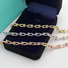 Горячая Марка ювелирных изделий hardwear письмо браслет для женщин мужчин u звено цепочки в виде браслет Градуированный нержавеющая сталь пара ювелирных изделий