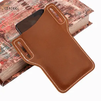 

EDC Genuine Leather Waist Bag Cowhide Mobile Phone Belt Pouch Cover Case Tactical Military Waist Clip-On Holster Bag