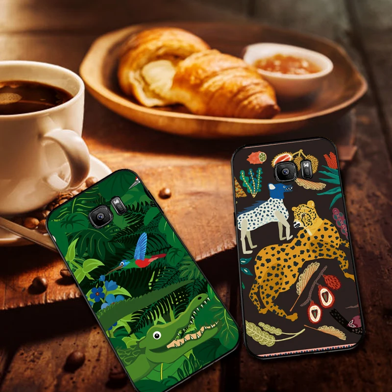 Лесные животные яркие для Samsung Note 8 9 M10 M20 M30 S6 S7 Edge S8 S9 S10 PLUS TPU мягкий чехол