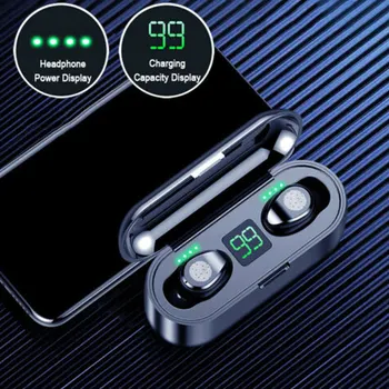 

Wireless Communication Headphone Stereo Sport Ear Phone Power Display with Charging Case VDX99