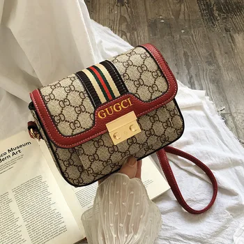 

Bag 2019 New European and American Fashion Small Square Bag Fashion Creative Design PU Printed Shoulder Crossbody Bag