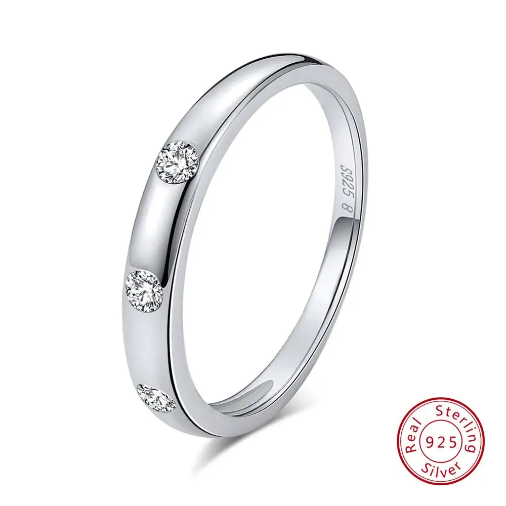 Белый ORSA JEWELS 925 пробы серебряные кольца для женщин AAA Циркон женский обручальное кольцо модное ювелирное изделие подарок SR67 - Цвет камня: Белый