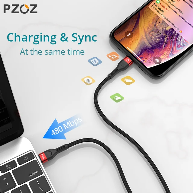 PZOZ PD 20W/18W USB C Cable Fast Charging For iPhone 13 12 11 Pro Max Xs X iPad 2021 Mini air Macbook Type C Charger USB-C Cable 5