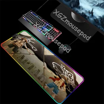 

XGZ Custom Large RGB Gaming Mouse Pad Black Lock Edge Anime One Piece Portgas D Ace Computer Table Mat Speed Rubber Non-slip Xxl