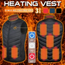 Heated Vest Jacket 8/9 Heating Zones Men Winter Electrical Heated Sleevless Jacket Travel Outdoor Waistcoat for Outdoor Motorc
