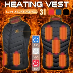 Heated Vest Jacket 8/9 Heating Zones Men Winter Electrical Heated Sleevless Jacket Travel Outdoor Waistcoat for Outdoor Motorc