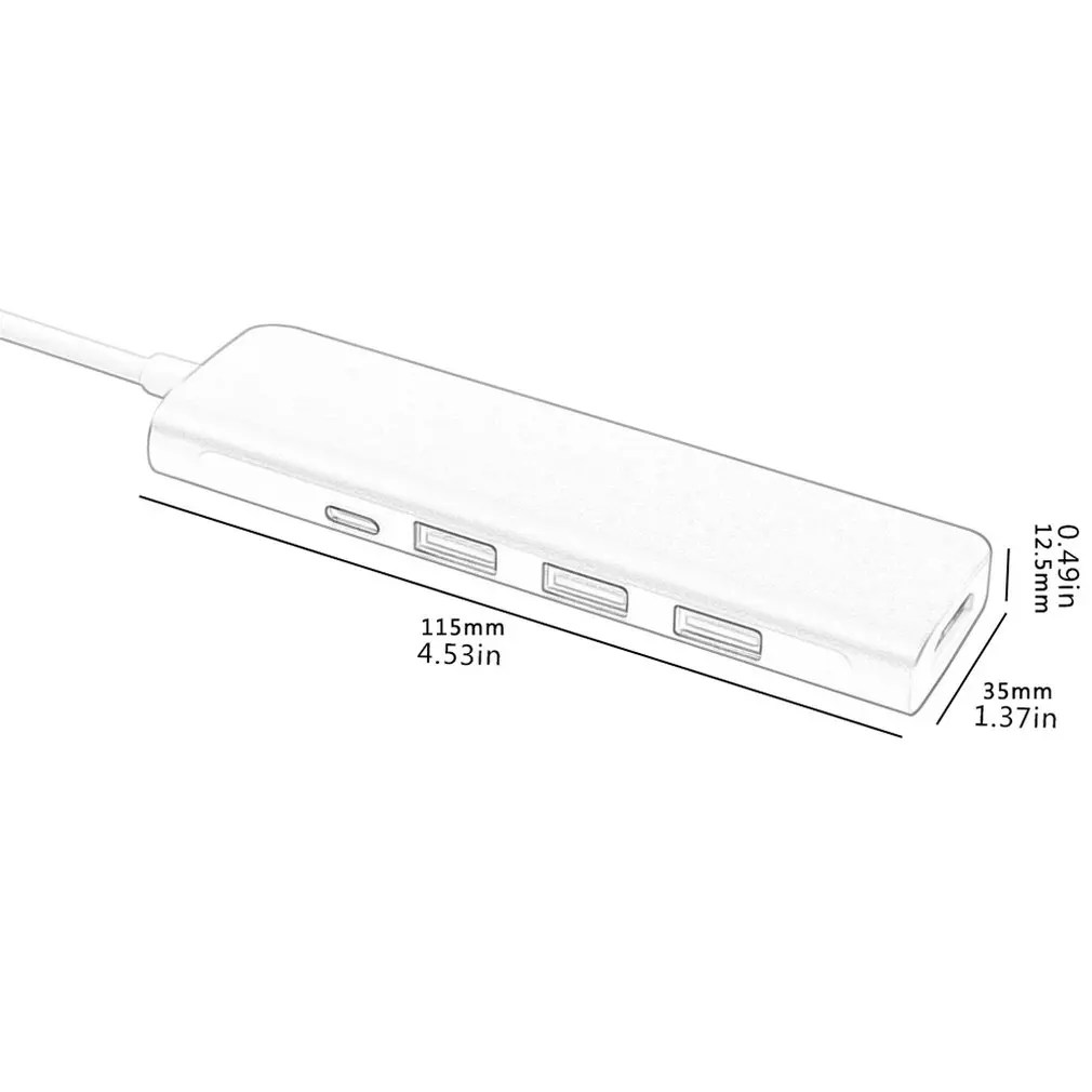 Конвертер, usb-адаптер 5 в 1 концентратор Usb 3,0 Hdmi 4K type C с быстрой зарядкой Pd подключен Usbc для Matebook