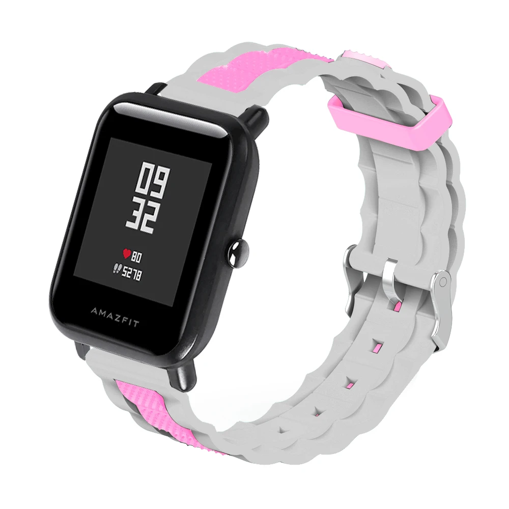 20 мм ремешок для Huami Amazfit Bip band Силиконовый смарт-браслет аксессуары ремень для Xiaomi Amazfit Bip Galaxy 42 мм браслет ремешок