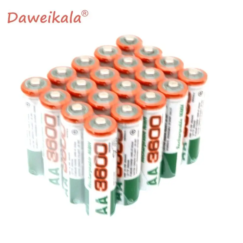 Новые 1,2 V AA 3600mAh NI MH предварительно заряженные аккумуляторы NI-MH перезаряжаемые AA 3600 батареи