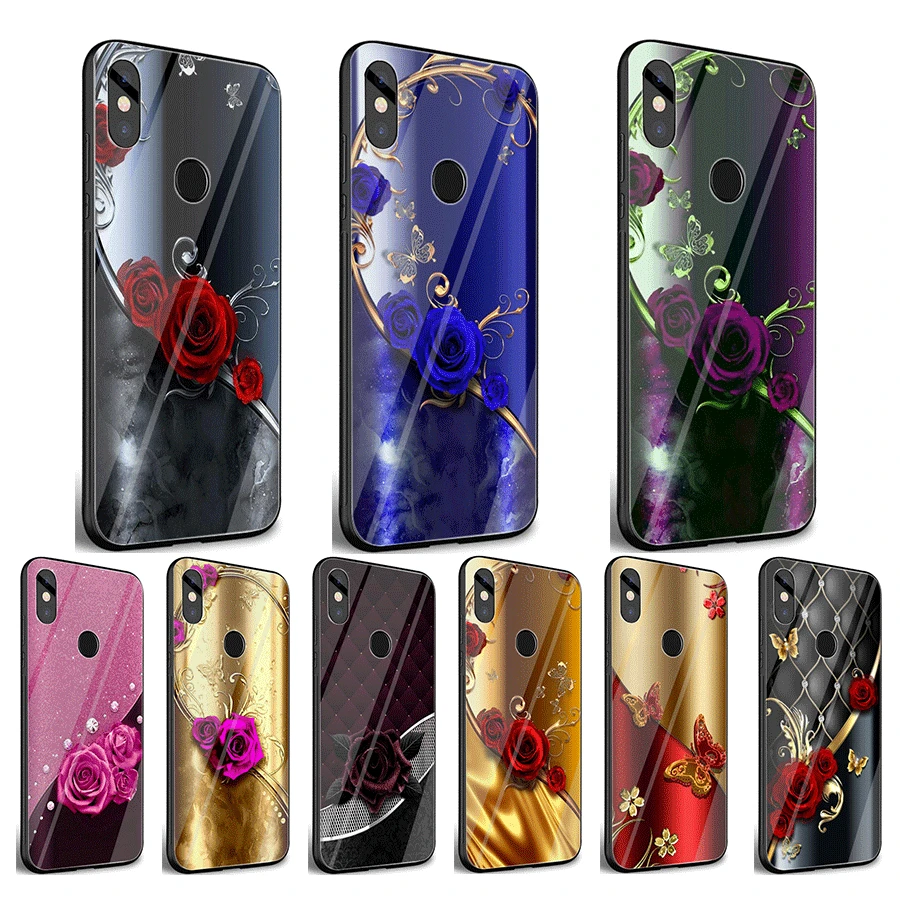 Роскошный чехол для телефона Xiaomi Mi 8 9 Lite F1 A1 A2 задняя крышка из закаленного стекла